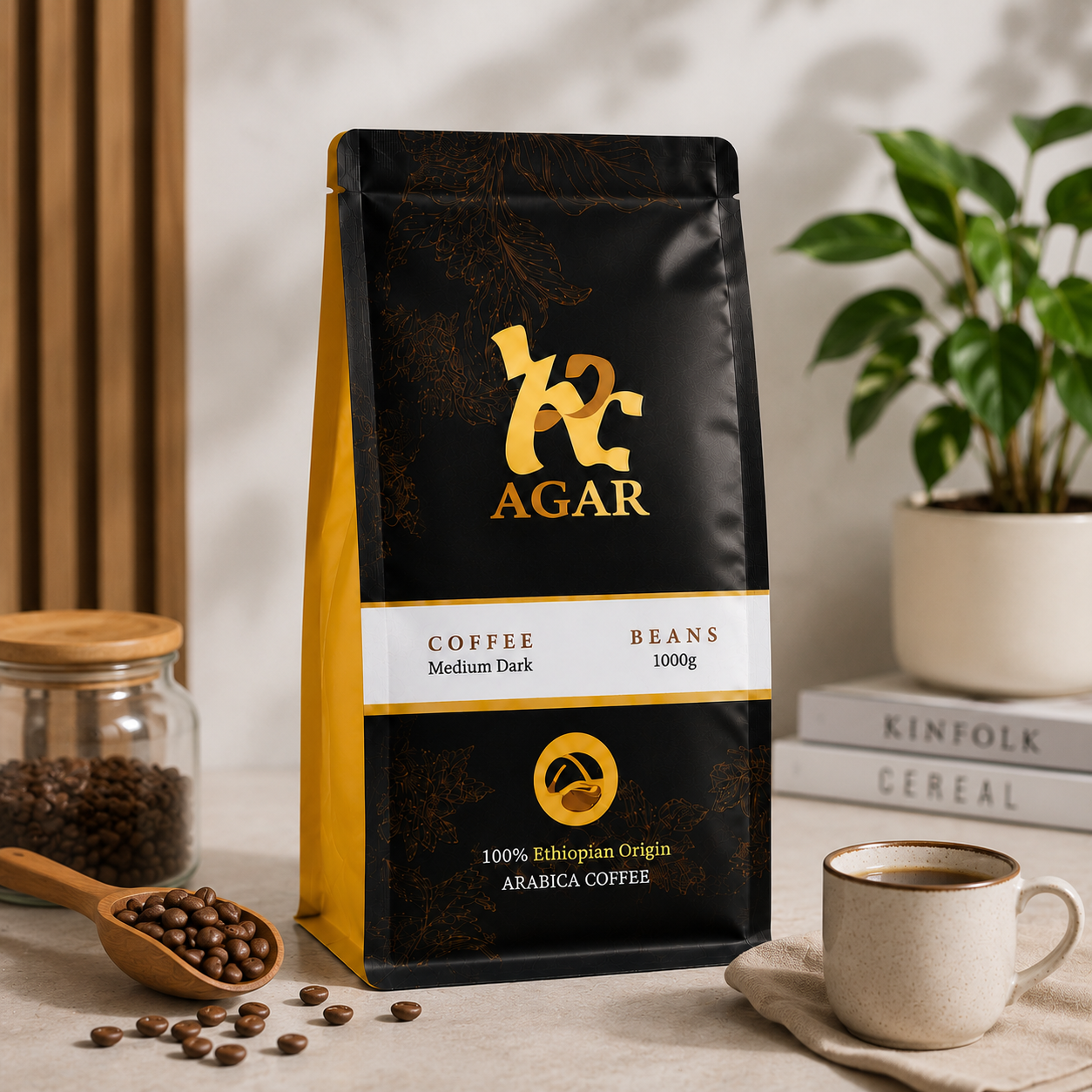 Agar Coffee Medium dark 1kg Medium Dark Roast Coffee 1kg - Image 1