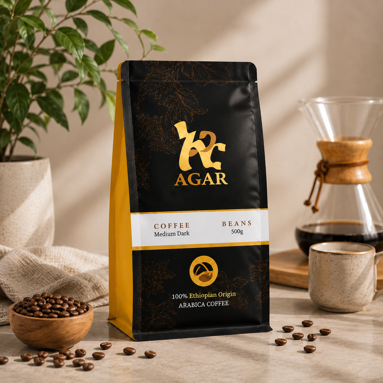 Agar coffee Medium dark 500 Medium Dark Roast Coffee 500g - Image 1
